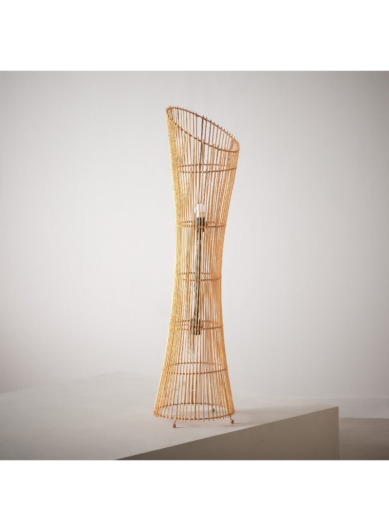 Home Box Naturel Bamboo Floor Lamp with Cable and E27 Bulb 29.5 x 118 x 29.5 cm - Image 1