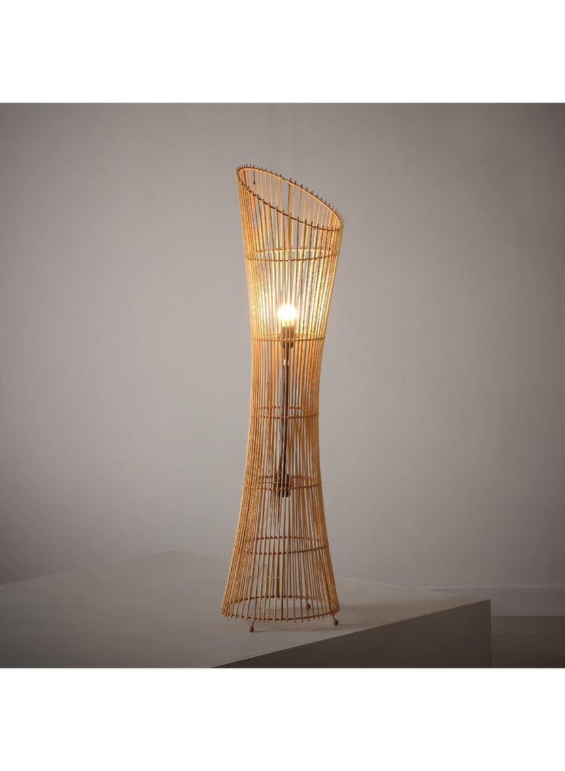 Home Box Naturel Bamboo Floor Lamp with Cable and E27 Bulb 29.5 x 118 x 29.5 cm - Image 2