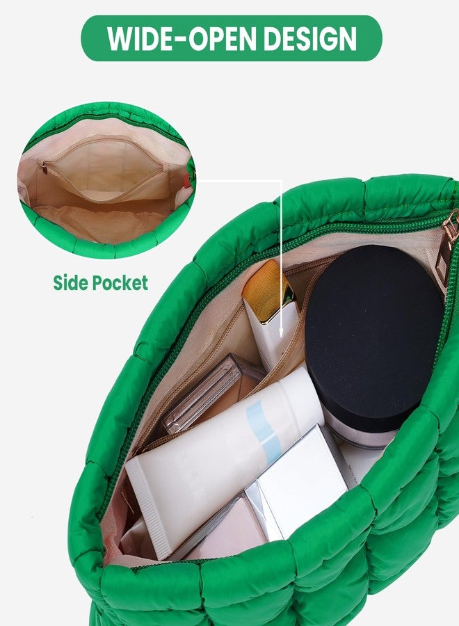 HICARRY Puffy Quilted Makeup Bag Cosmetic Bags Travel Cute Puffer Solid Toiletry Organizer Pouch Storage Clutch for Women - Image 5