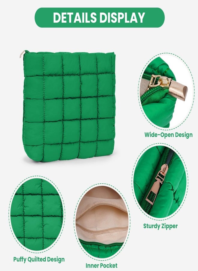HICARRY Puffy Quilted Makeup Bag Cosmetic Bags Travel Cute Puffer Solid Toiletry Organizer Pouch Storage Clutch for Women - Image 3