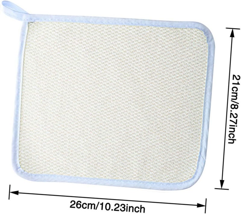 2pcs Exfoliating Bath Cloth Quick Dry Nylon Face Wash Towels Dual-Sided Scrub Cloth for Smooth Skin for Daily Home Use Beige - Image 2