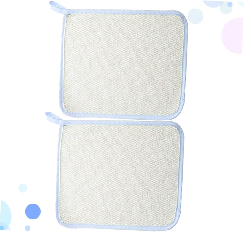 2pcs Exfoliating Bath Cloth Quick Dry Nylon Face Wash Towels Dual-Sided Scrub Cloth for Smooth Skin for Daily Home Use Beige - Image 5