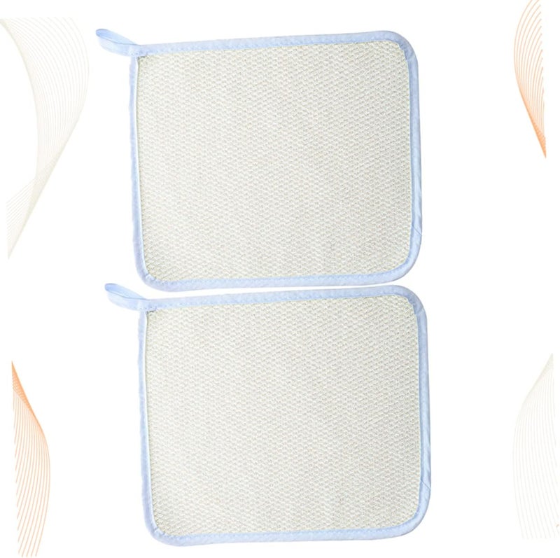 2pcs Exfoliating Bath Cloth Quick Dry Nylon Face Wash Towels Dual-Sided Scrub Cloth for Smooth Skin for Daily Home Use Beige - Image 3