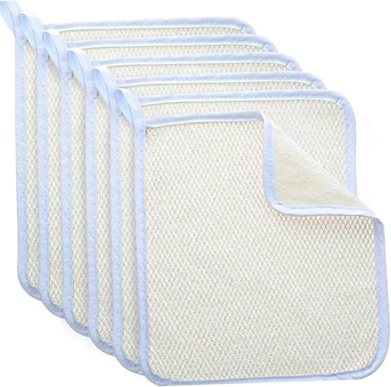 2pcs Exfoliating Bath Cloth Quick Dry Nylon Face Wash Towels Dual-Sided Scrub Cloth for Smooth Skin for Daily Home Use Beige - Image 4