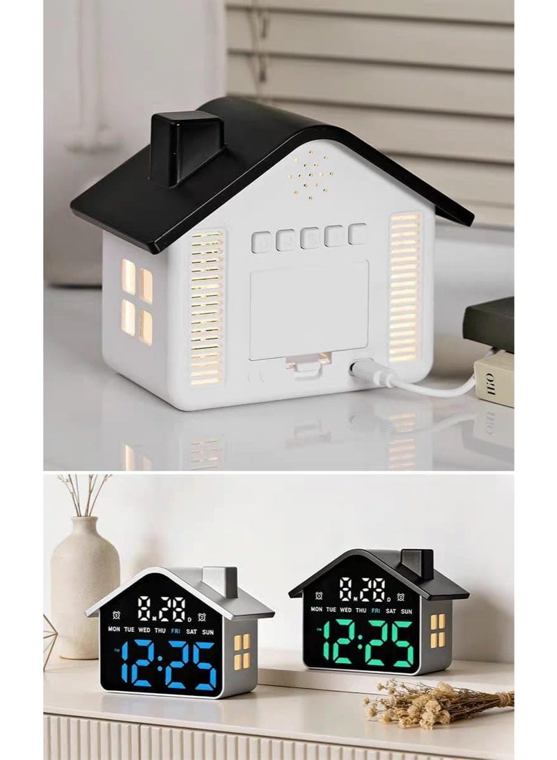 Modern Home-themed LED Digital Desk Clock and Alarm Clock – Displays Time, Date, Day of the Week, and a Clear Digital Display for Home and Office - Image 3