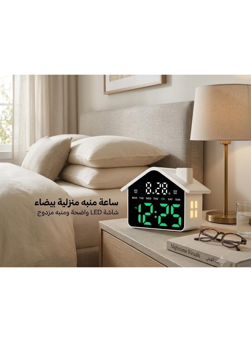 Modern Home-themed LED Digital Desk Clock and Alarm Clock – Displays Time, Date, Day of the Week, and a Clear Digital Display for Home and Office - Image 5