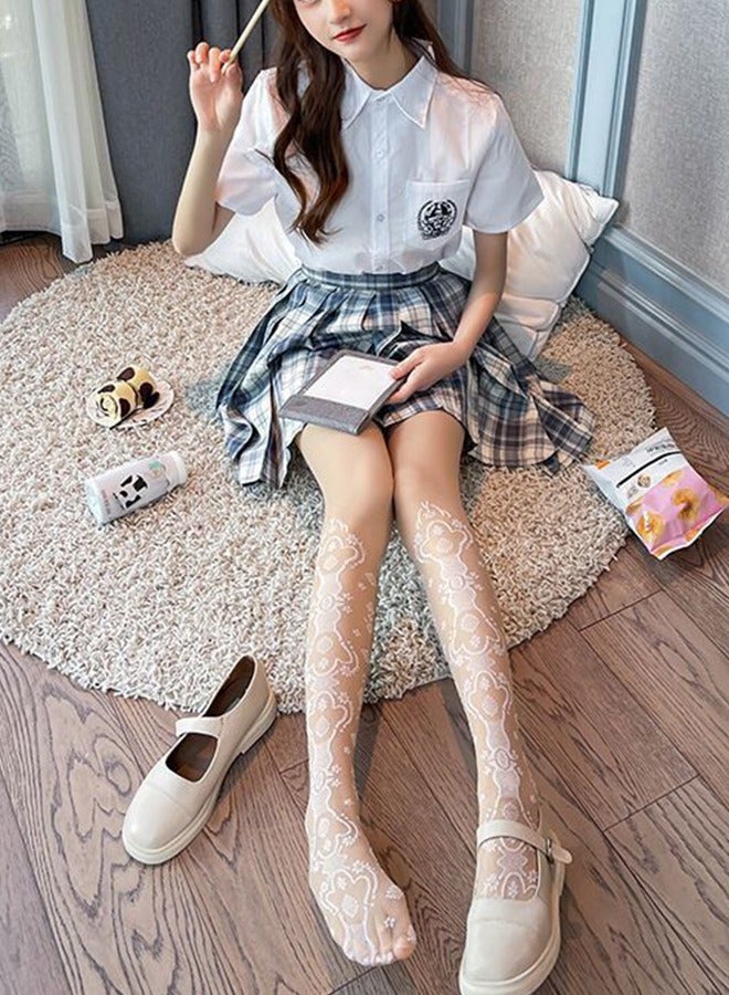 Elegant HollowFloral Jacquard ThinStockingsRetro Pattern Fashion Pantyhose Women's Lace Pattern Stockings  - Image 2