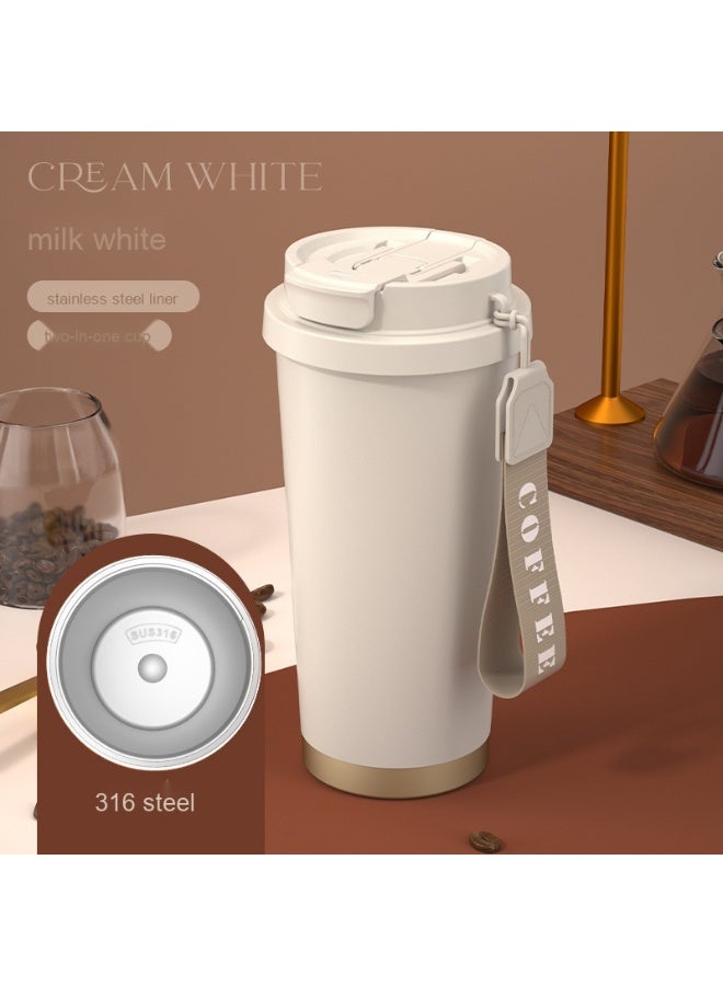 آنا كوب ماء قهوة سعة كبيرة مع شفاطة مزدوجة من الفولاذ المقاوم للصدأ 316 للسيارات - Image 1