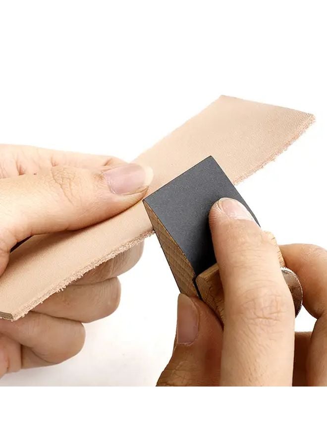 Wood Sandpaper Grinding Block For Leather Craft Edge Polishing B Bevel Angle 1pc - Image 2