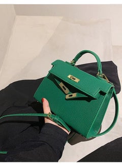 Sharpdo حقيبة يد نسائية حقيبة كتف مقاس 19*7*21 سم لون أخضر  - Image 5