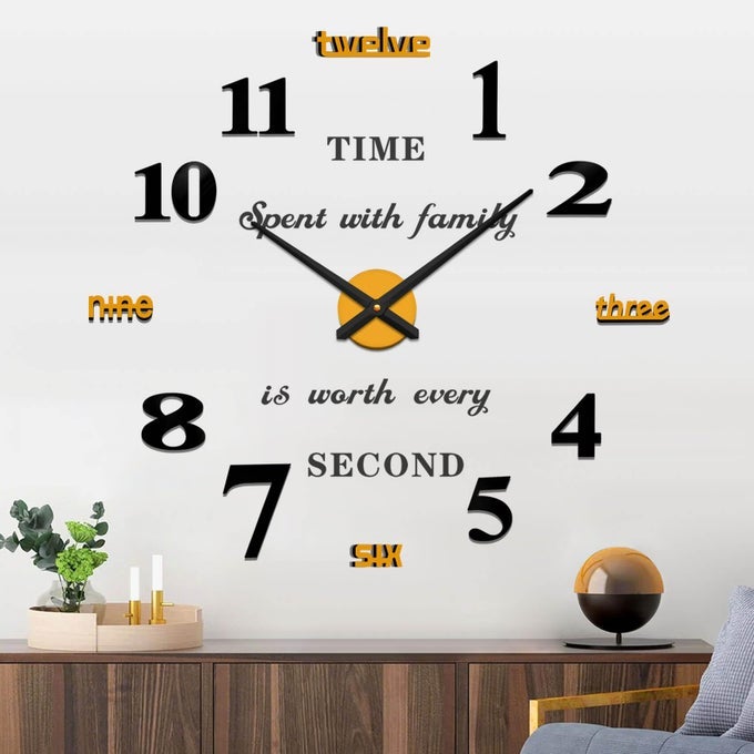 GIANT WALL CLOCK FOR LIVING ROOM DECOR DECORATIVE WALL CLOCKS BATTERY OPERATED GOLD WALL DECOR