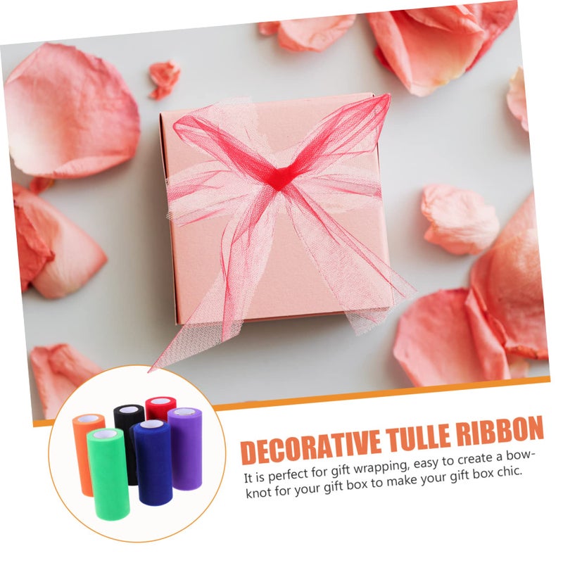 6 Rolls High Grade Tulle Netting For Wedding Bouquets Party Decorations - Image 5