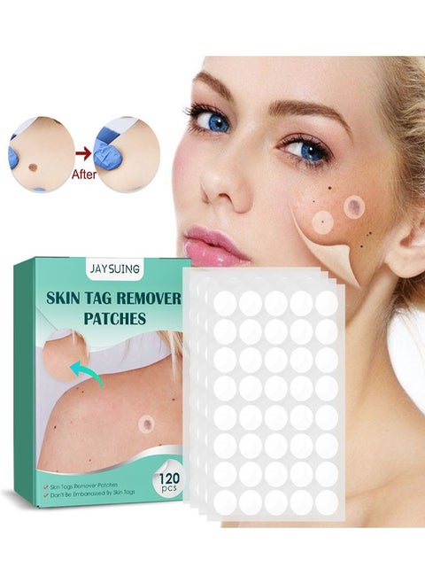 120 Pcs Skin Tag Remover Patches, Made with Natural Ingredients Skin Friendly Breathable and Reliable to Use Fast Use Effect, Compact Design and Lightweight Make It Portable and Space Saving