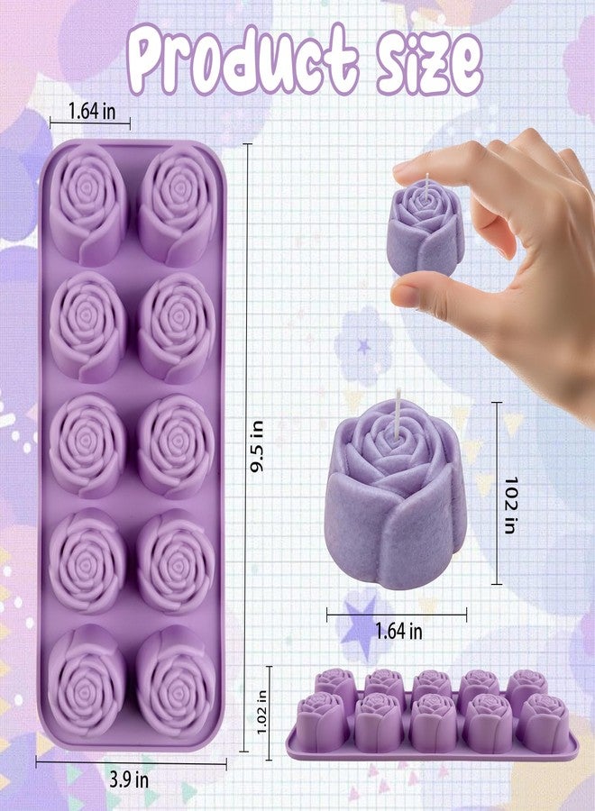 Morofme Rose Silicone Mold Rose Chocolate Molds Flowers Shaped Candy Mold Flowers Soap Molds Spring Muffin Pan Flower Baking Tray for Pudding Mousse Ice Cube Jelly Cake Decorations - Image 3