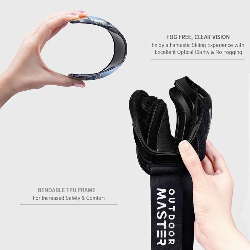 OutdoorMaster OTG Ski Goggles - Over Glasses Ski/Snowboard Goggles for Men, Women & Youth - 100% UV Protection (Black Frame + VLT 84% Yellow Lens) - Image 4