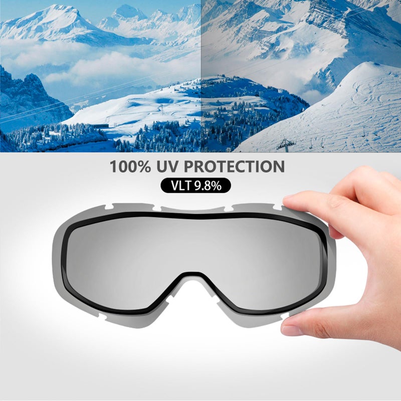 OutdoorMaster OTG Ski Goggles - Over Glasses Ski/Snowboard Goggles for Men, Women & Youth - 100% UV Protection (Black Frame + VLT 84% Yellow Lens) - Image 3