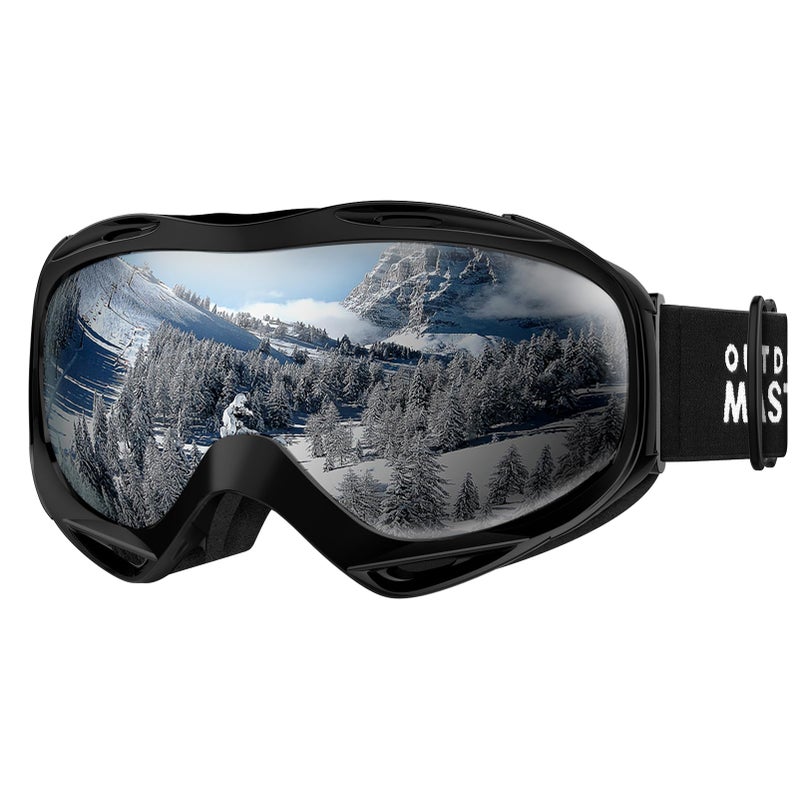 OutdoorMaster OTG Ski Goggles - Over Glasses Ski/Snowboard Goggles for Men, Women & Youth - 100% UV Protection (Black Frame + VLT 84% Yellow Lens) - Image 1