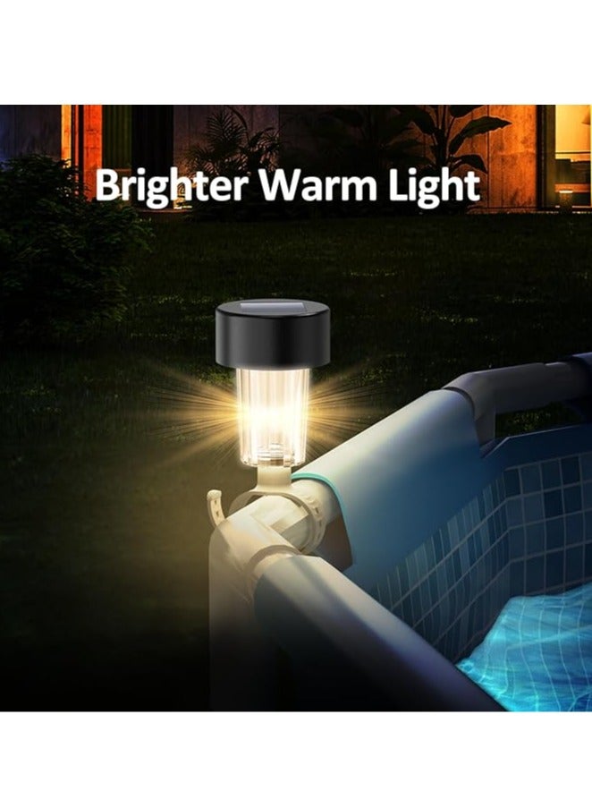 6 أضواء شمسية لحوض السباحة للإطار فوق سطح الأرض، ملحقات زينة سياج حوض السباحة الخارجية، أضواء ليد شمسية مقاومة للماء - Image 3