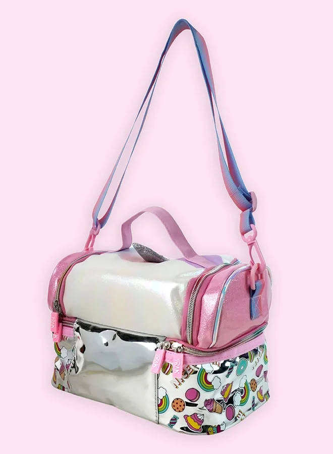 LITTLE SURPRISE BOX Little Surpise Box,Shiny Unicorn Theme Double Compartment Insulated Lunch Bag For Kids