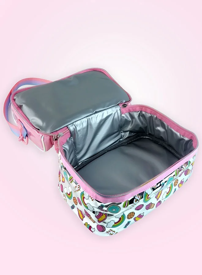 LITTLE SURPRISE BOX Little Surpise Box,Shiny Unicorn Theme Double Compartment Insulated Lunch Bag For Kids