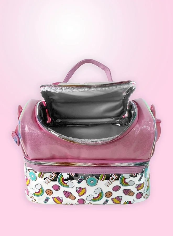 LITTLE SURPRISE BOX Little Surpise Box,Shiny Unicorn Theme Double Compartment Insulated Lunch Bag For Kids