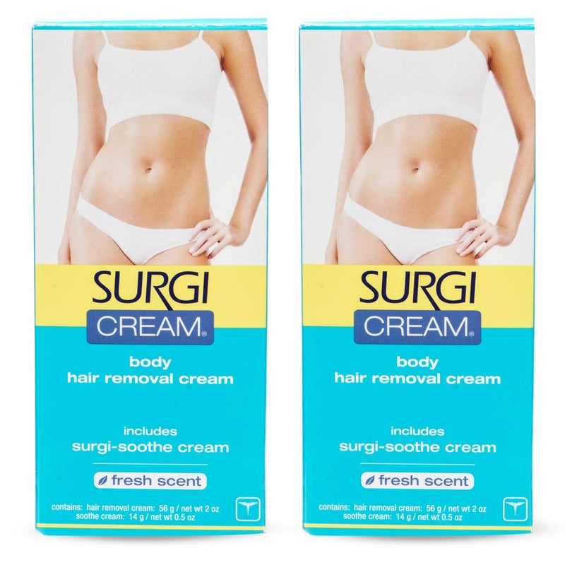 Surgiwax Surgi Body Hair Removal Cream Fresh Scent 2 oz 2 Pack