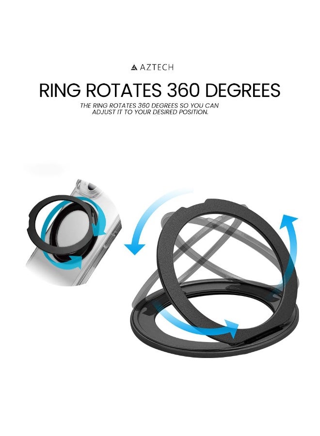 AZTECH GripStand 360، حلقة هاتف ذكي، متوافقة مع MagSafe، حامل حلقة، ZERO SAFE Circle، منع السقوط، حامل عرض، ذهبي - Image 5