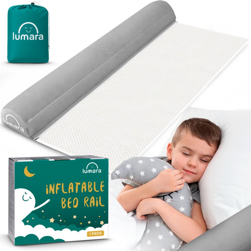 LUMARA Inflatable Bed Rail for Toddlers - Portable Travel Bed Bumper for Kids Fits Twin Full Queen King Size Beds - Non-Slip Safety Guard Rails - Image 1