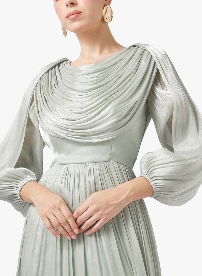 Namshi x  Draped Shimmer A Line Dress in Roseya for Women | Best Price UAE