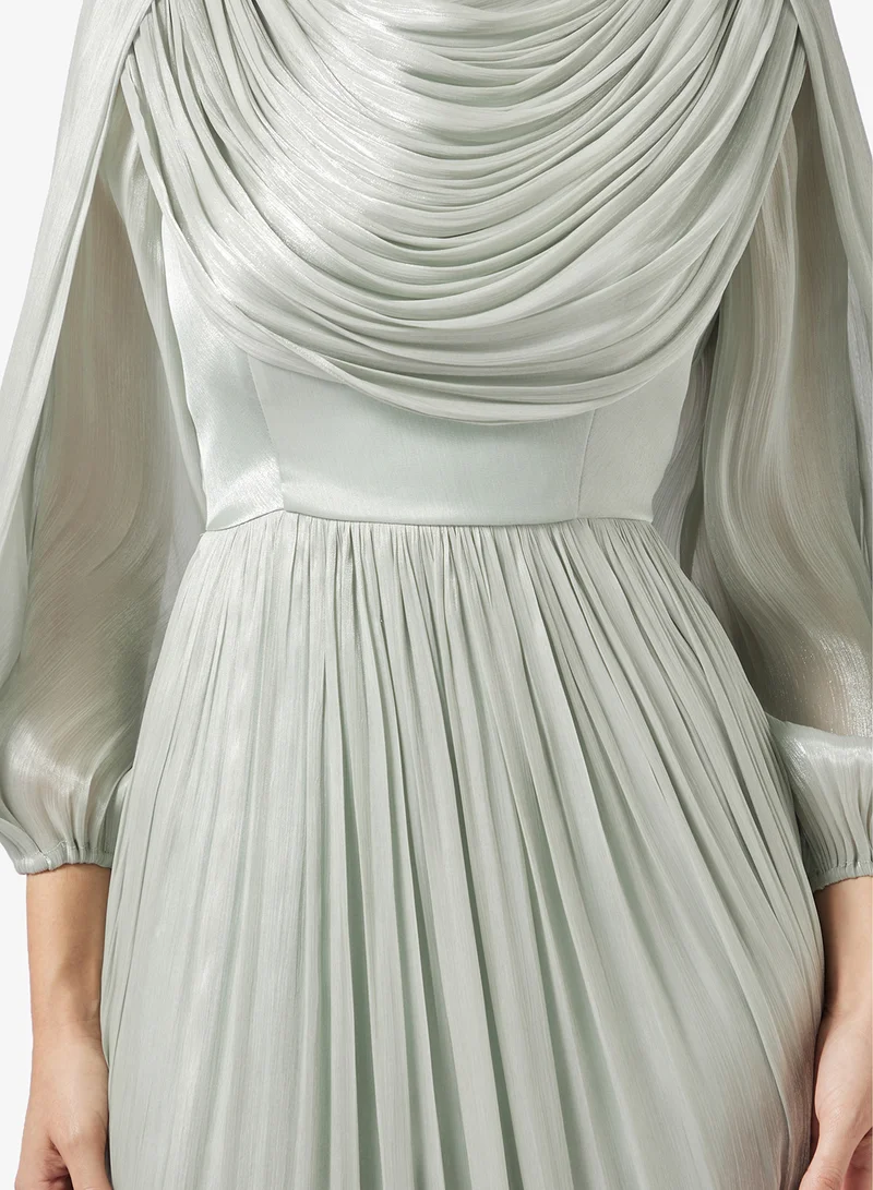 Namshi x  Draped Shimmer A Line Dress in Roseya for Women | Best Price UAE