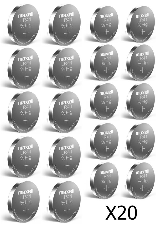 Maxell LR41 Alkaline Cell Battery Pack of 20 - Image 1