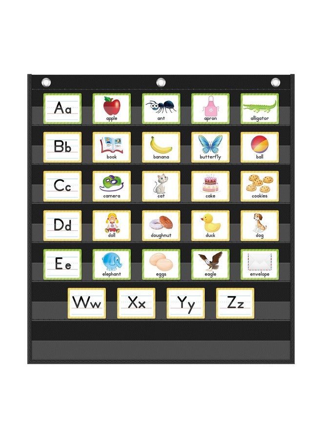 Eamay Standard Pocket Charts, Black Pocket Chart For Classroom,Teacher Supplies(28W*28L) - Image 1
