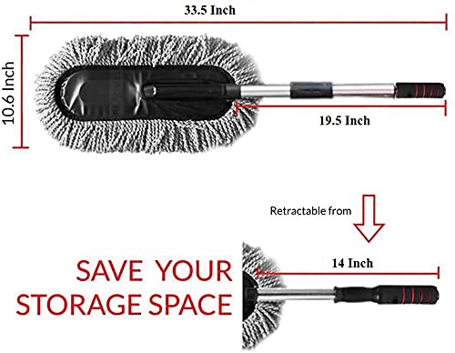HSR Microfiber Flexible Duster Car Wash Brushes Dry/Wet Home, Kitchen, Office Cleaning Brush with Expandable Handle - Image 3