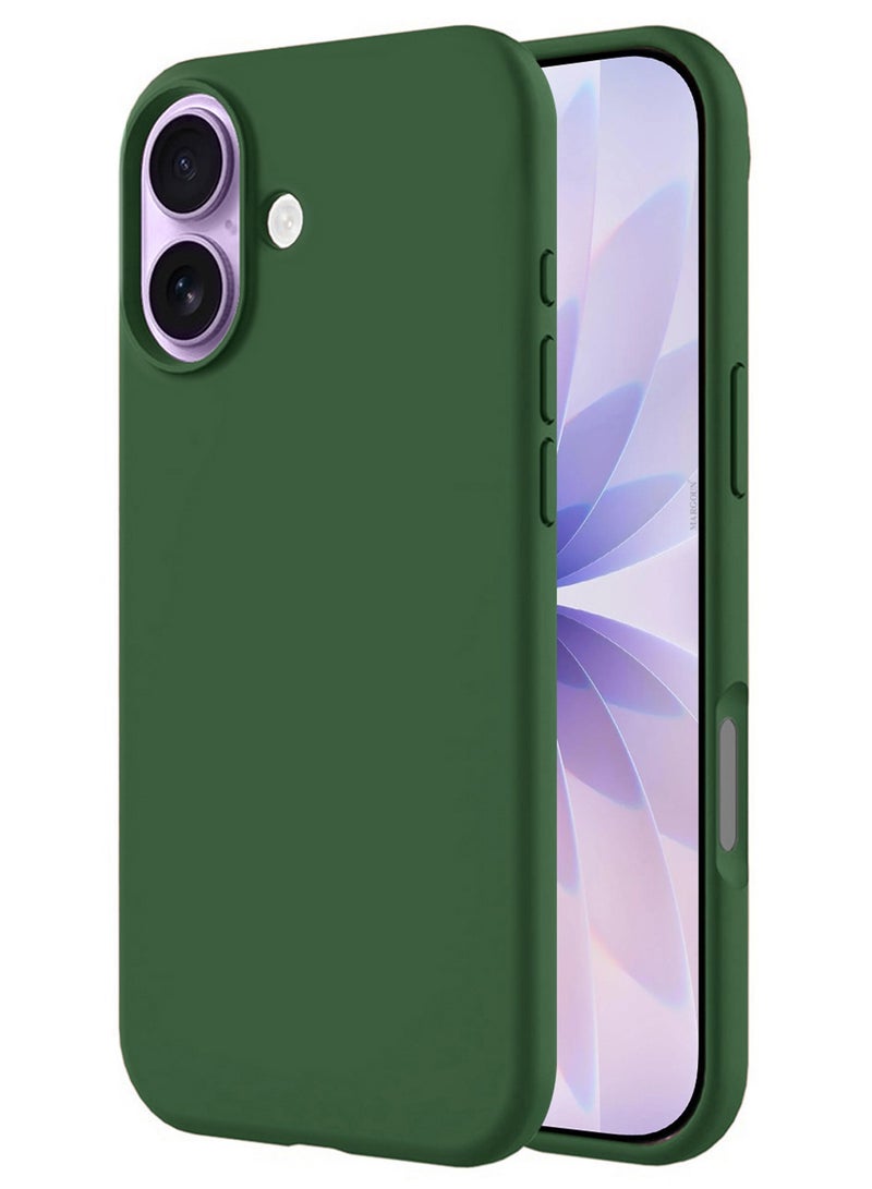 Silicone Protective Phone Case for iPhone 17 - Soft Anti-Scratch Microfiber Lining Ultra Slim Drop Protection Phone Cover - Green - Image 5