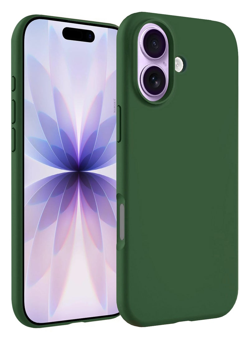 Silicone Protective Phone Case for iPhone 17 - Soft Anti-Scratch Microfiber Lining Ultra Slim Drop Protection Phone Cover - Green - Image 2