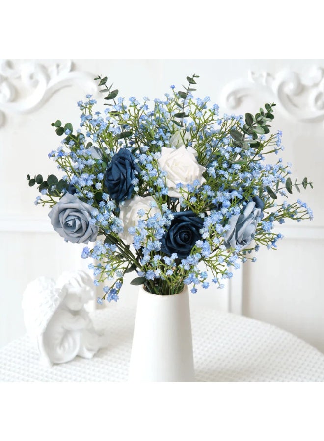 10 Pcs Artificial Baby Breath Gypsophila Flowers Bouquets Real Touch Flowers for Wedding Party DIY Wreath Floral Arrangement Home Decoration (Blue) - Image 5