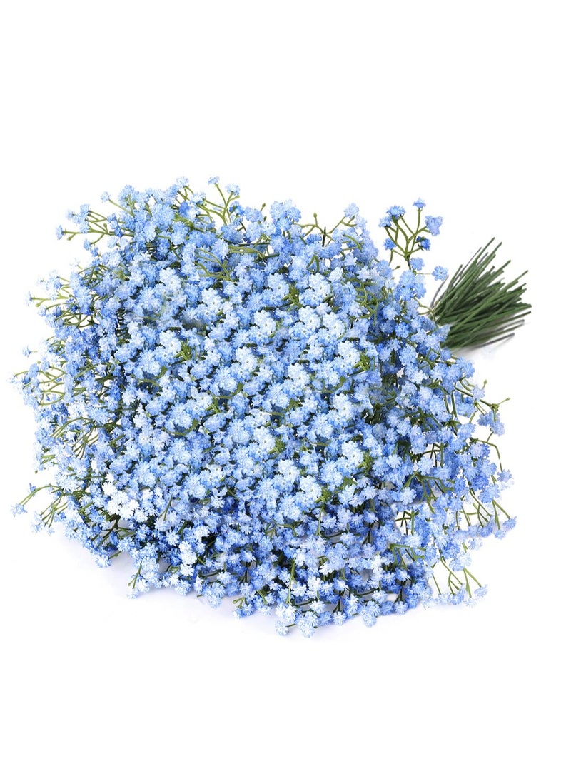 10 Pcs Artificial Baby Breath Gypsophila Flowers Bouquets Real Touch Flowers for Wedding Party DIY Wreath Floral Arrangement Home Decoration (Blue) - Image 1