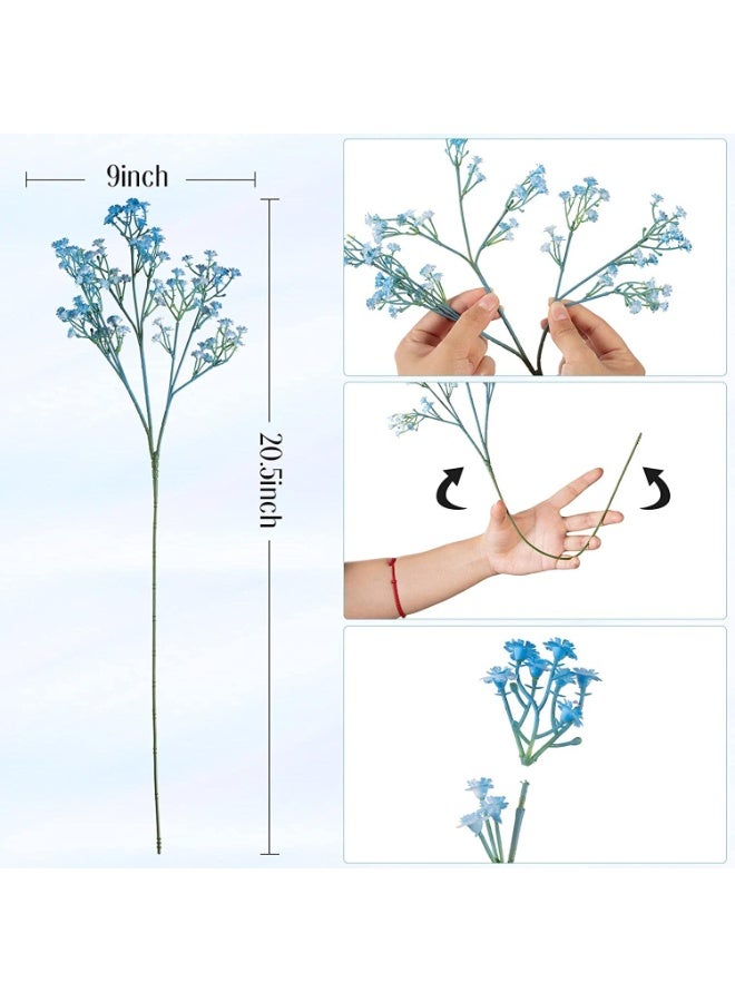 10 Pcs Artificial Baby Breath Gypsophila Flowers Bouquets Real Touch Flowers for Wedding Party DIY Wreath Floral Arrangement Home Decoration (Blue) - Image 3