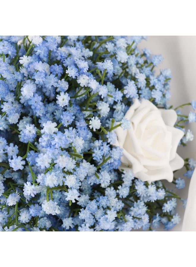 10 Pcs Artificial Baby Breath Gypsophila Flowers Bouquets Real Touch Flowers for Wedding Party DIY Wreath Floral Arrangement Home Decoration (Blue) - Image 4