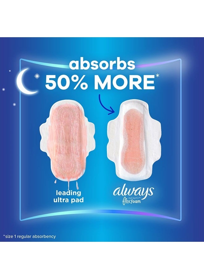 Always فوط إنفينيتي النسائية للنساء، الحجم 4 لليل، مع أجنحة، بدون رائحة، 38 قطعة - Image 4