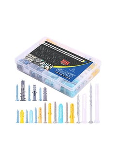 Glarks 220-Pieces Plastic Self Drilling Drywall Ribbed Anchors Hollow-Wall Anchor with Screws Assortment Kit for Drywall, Hollow-Wall Hanging Wall Shelf or Blinds  - Image 2