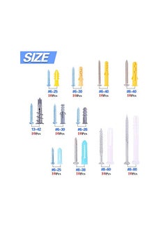 Glarks 220-Pieces Plastic Self Drilling Drywall Ribbed Anchors Hollow-Wall Anchor with Screws Assortment Kit for Drywall, Hollow-Wall Hanging Wall Shelf or Blinds  - Image 3