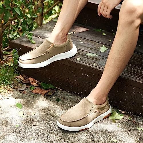 OrthoComfoot Men's Orthopedic Slip On Loafers Walking Shoes with Arch Support: Knee Pain Walking Laofers, Casual Fashion Comfy Vintage Leather Shoes for High Arch, Flat Feet, Cushioned Camel Size 12 - Image 3