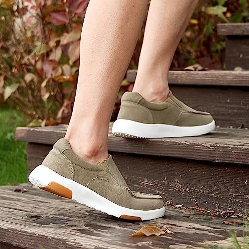 OrthoComfoot Men's Orthopedic Slip On Loafers Walking Shoes with Arch Support: Knee Pain Walking Laofers, Casual Fashion Comfy Vintage Leather Shoes for High Arch, Flat Feet, Cushioned Camel Size 12 - Image 2