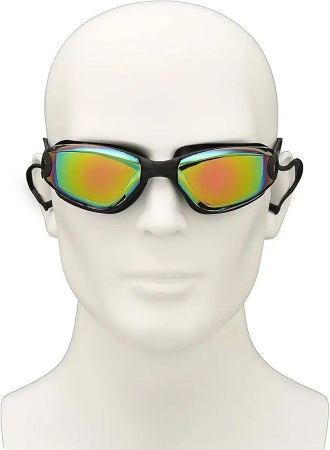 Flygon Swim Goggles Adult, Frameless Wide View Anti-Fog UV No Leak Swimming Goggles with Attached Earplugs Men Women - Image 1