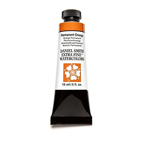 DANIEL SMITH Extra Fine Watercolor 15ml Paint Tube, Permanent Orange, 0.5 Fl Oz (Pack of 1) - Image 1