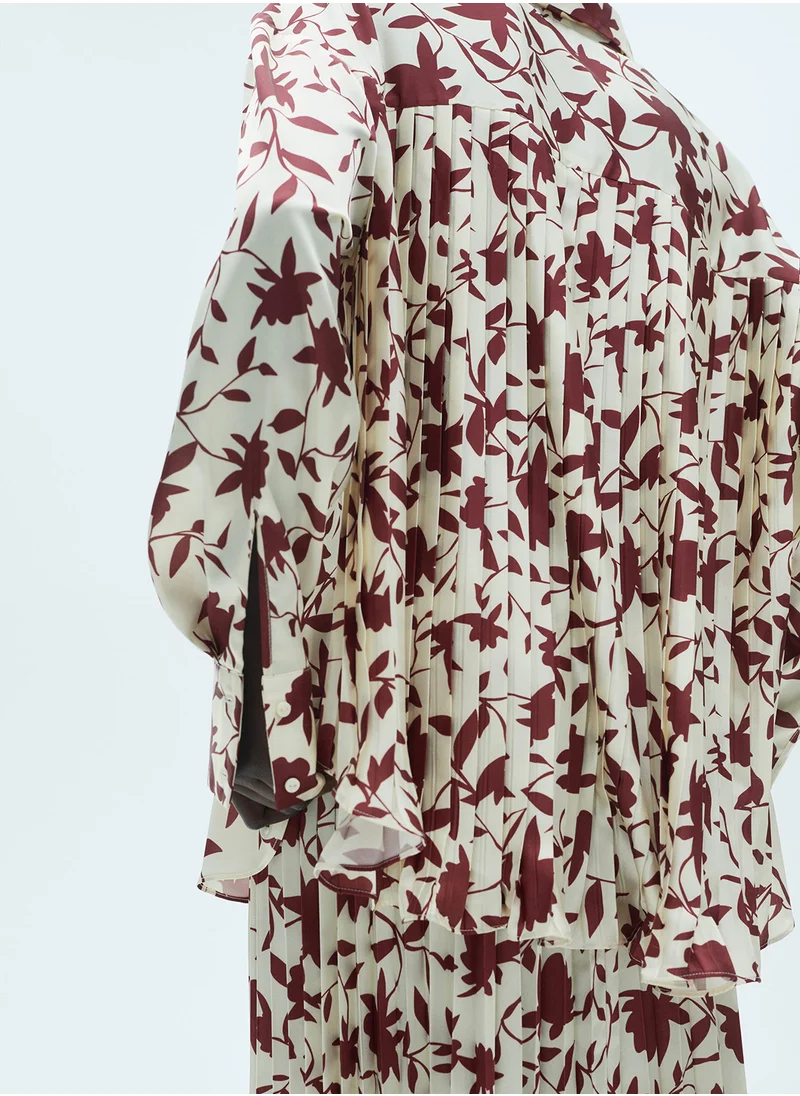 MANGO Floral Button  Down Shirt