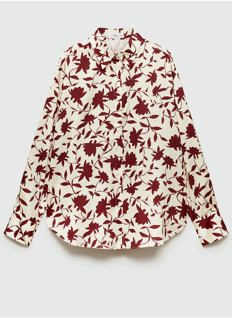 MANGO Floral Button  Down Shirt