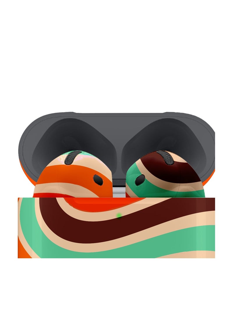 Merlin MERLIN CRAFT CUSTOMISED APPLE AIRPODS 4 COMBO 80'S STRIPES  - Image 4