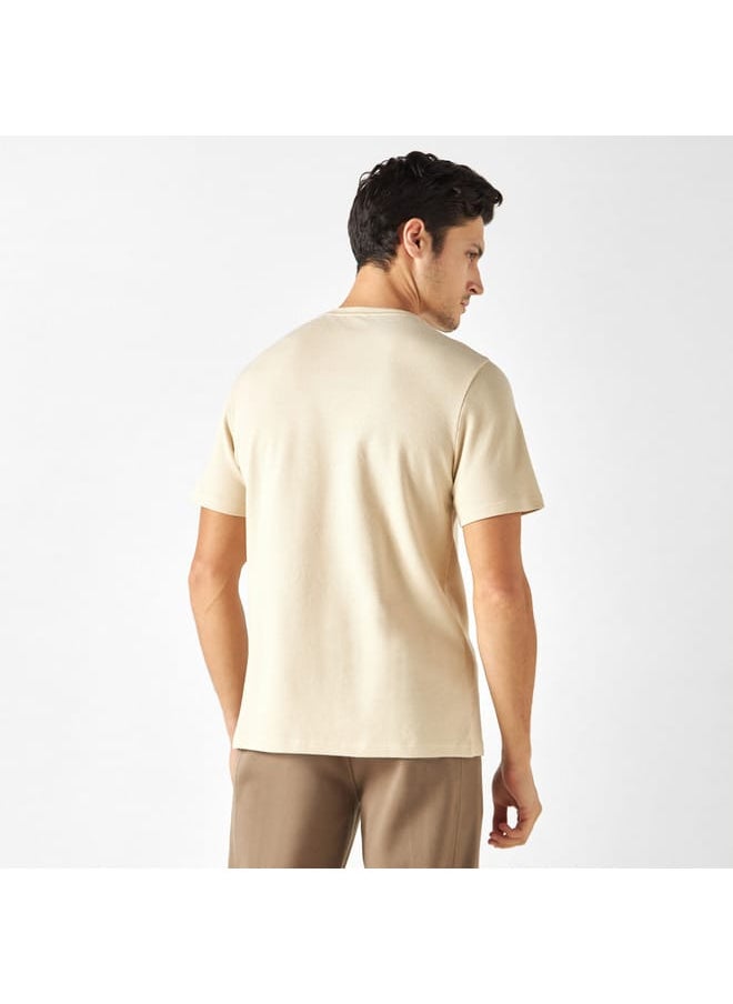 Iconic Popcorn Textured T-shirt with Crew Neck and Short Sleeves  - Image 3